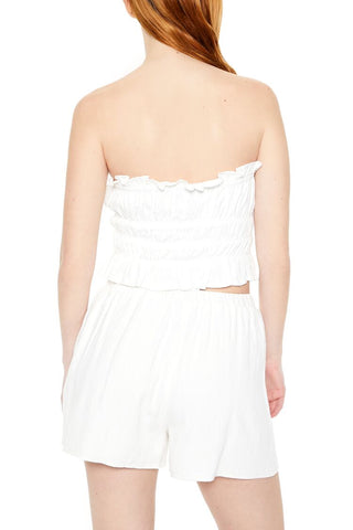 Tiered Ruffle-Trim Tube Top