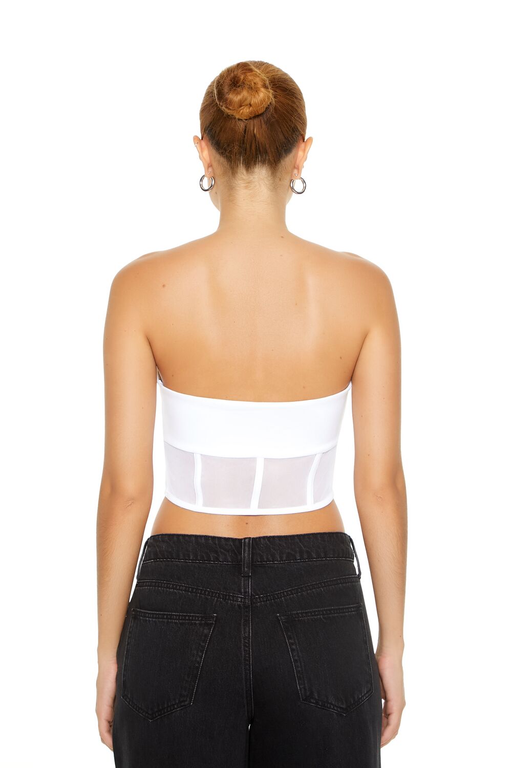  Forever 21 Bratz x F21 Cropped Corset Tube Top - white - Bonton