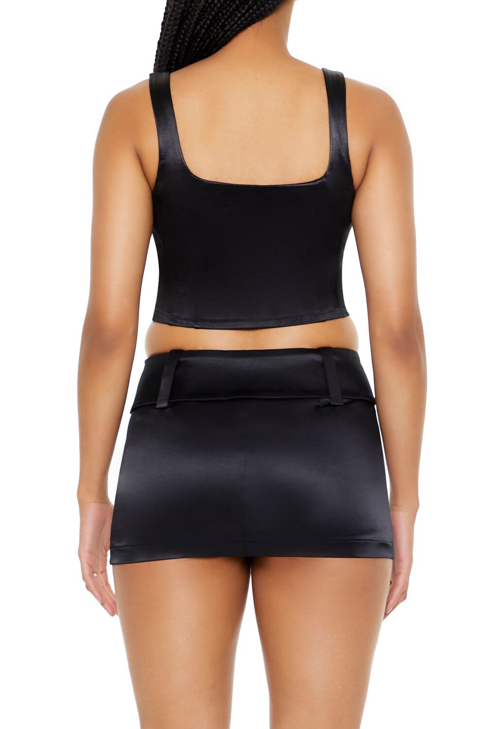  Forever 21 Square-Neck Crop Top - silver - Bonton