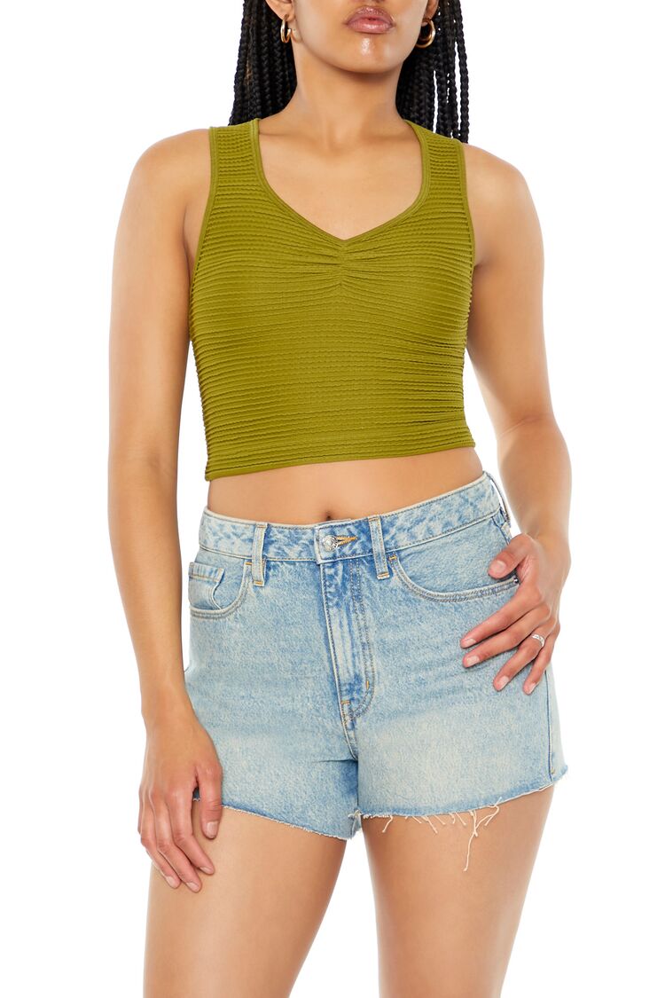  Forever 21 Cropped Tank Top - white - Bonton