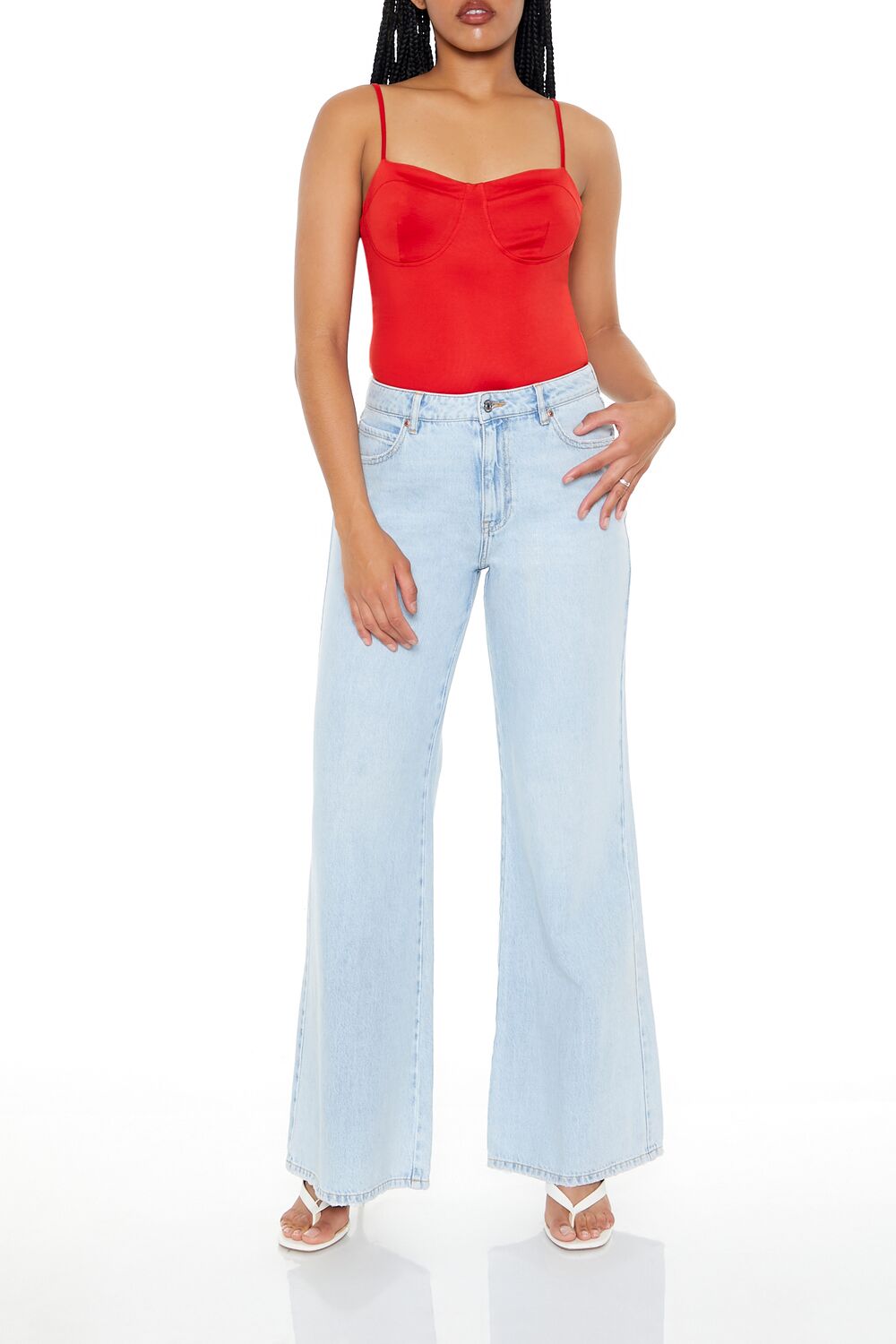  Forever 21 Bustier Cami Bodysuit - red - Bonton