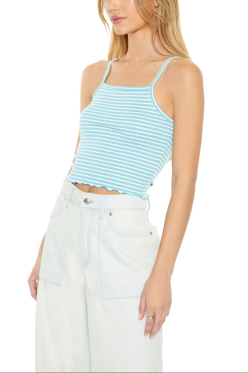  Forever 21 Striped Cropped Cami - mint multi - Bonton