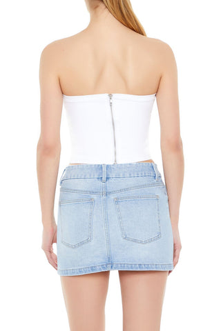 Denim Cropped Tube Top