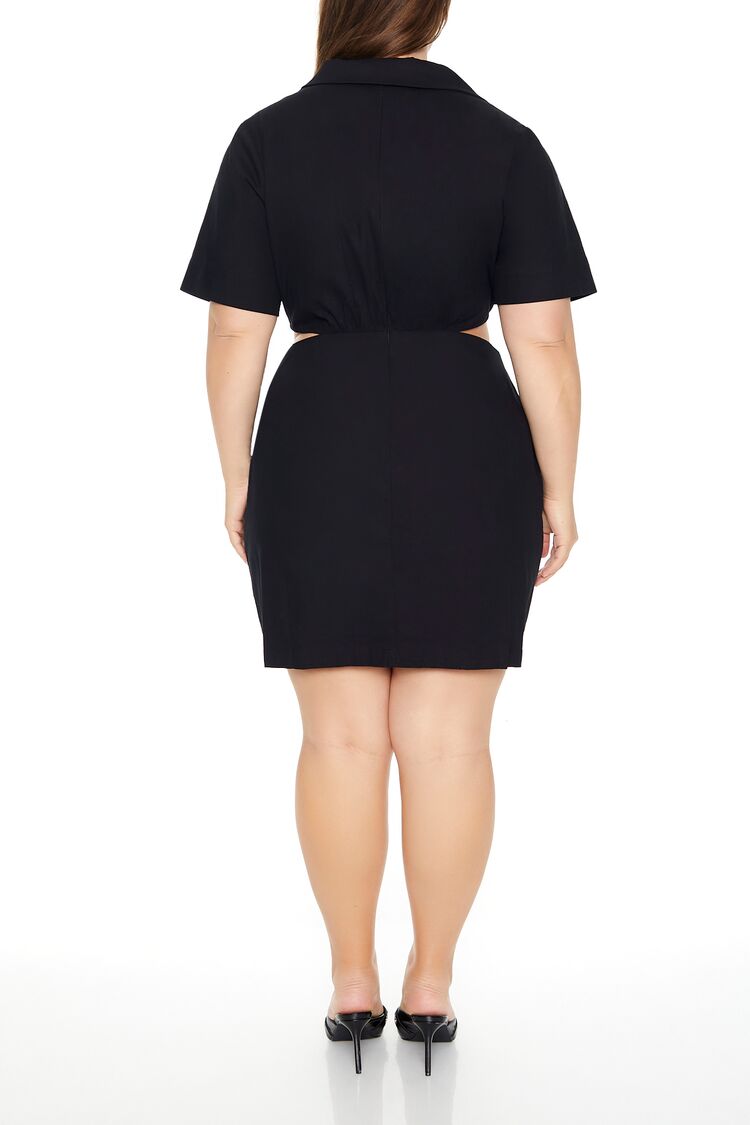  Forever 21 Plus Size Surplice Cutout Mini Dress - black - Bonton