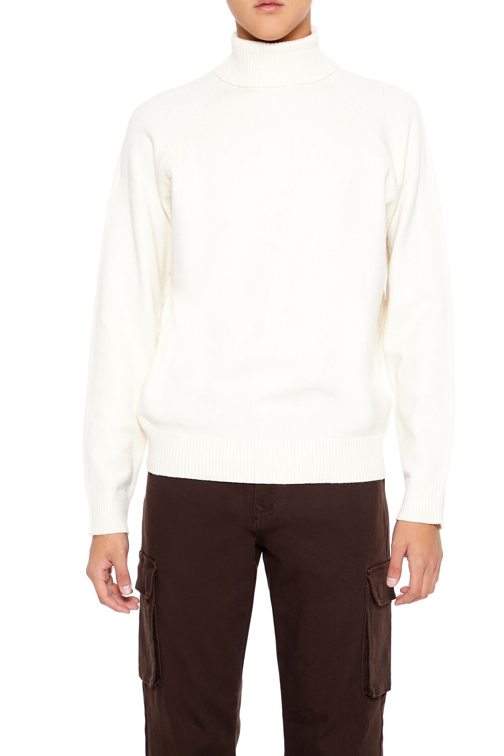  Forever 21 Raglan Turtleneck Sweater - cream - Bonton