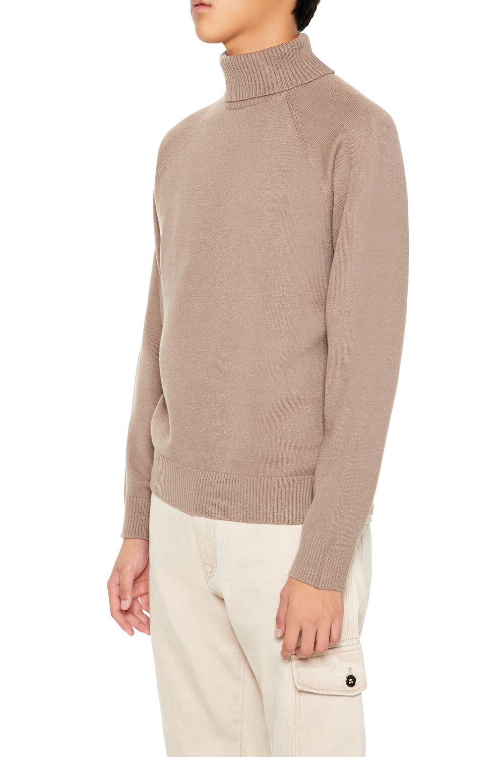  Forever 21 Raglan Turtleneck Sweater - cream - Bonton