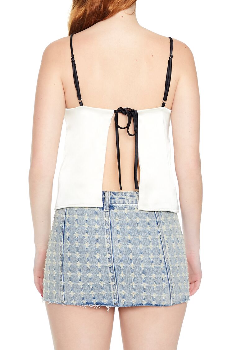  Forever 21 Satin Tie-Back Bow Cami - cream - Bonton