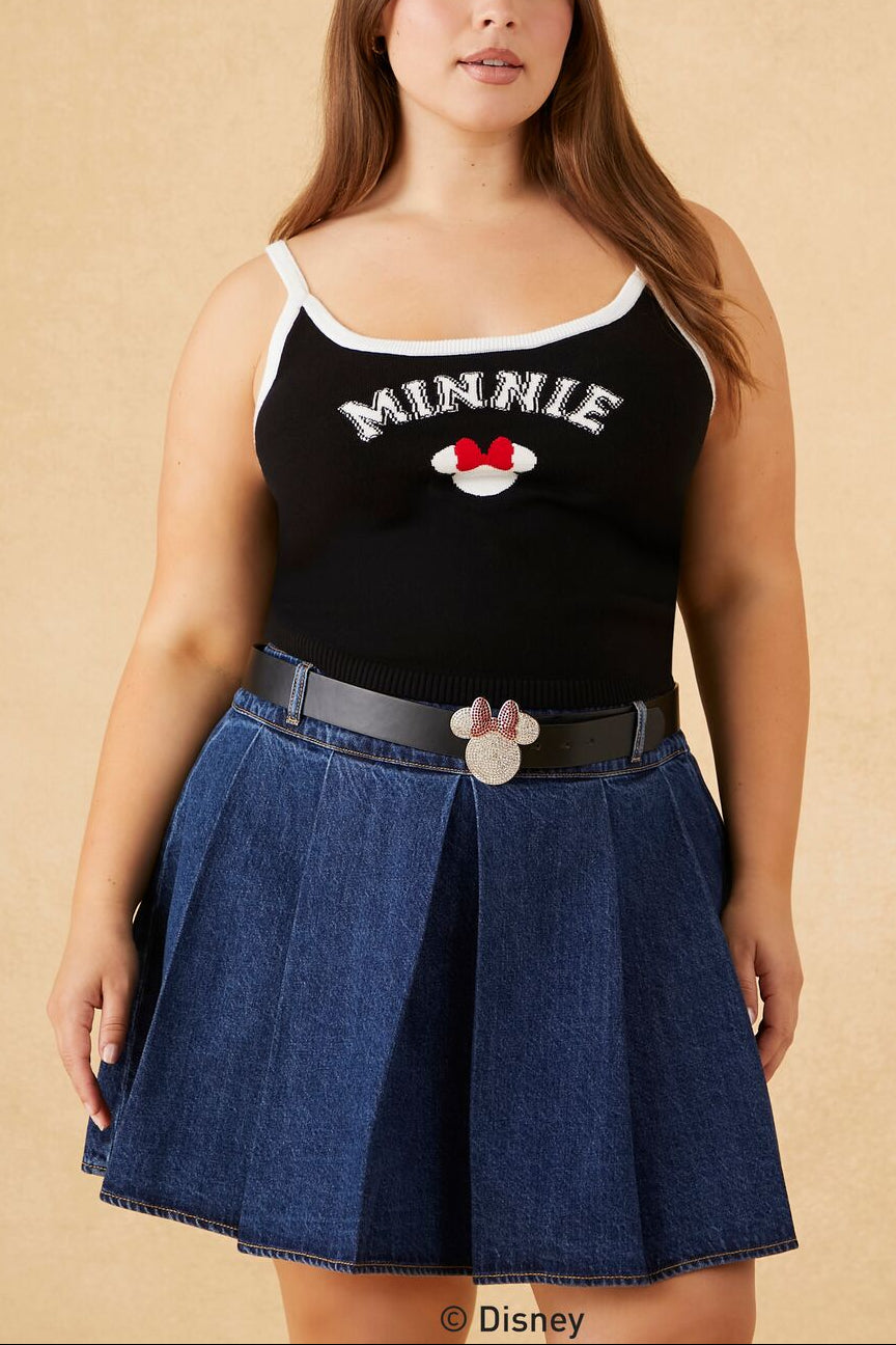  Forever 21 Plus Size Disney Minnie Sweater-Knit Cami - black multi - Bonton