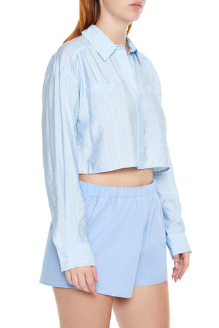 Cropped Pinstripe Shirt