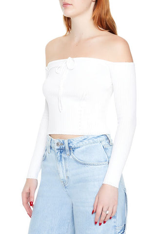 Off-the-Shoulder Sweater-Knit Top