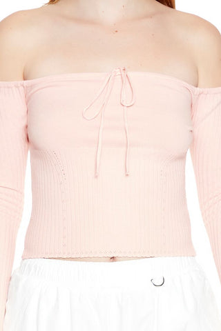 Off-the-Shoulder Sweater-Knit Top