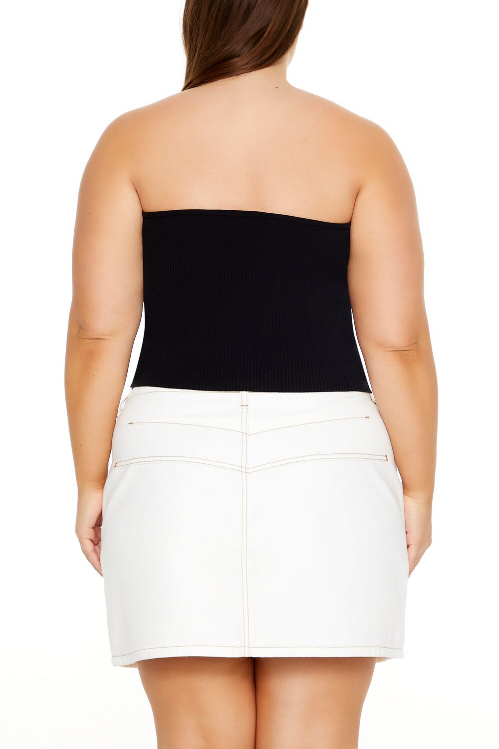  Forever 21 Plus Size Sweater-Knit Tube Top - black - Bonton
