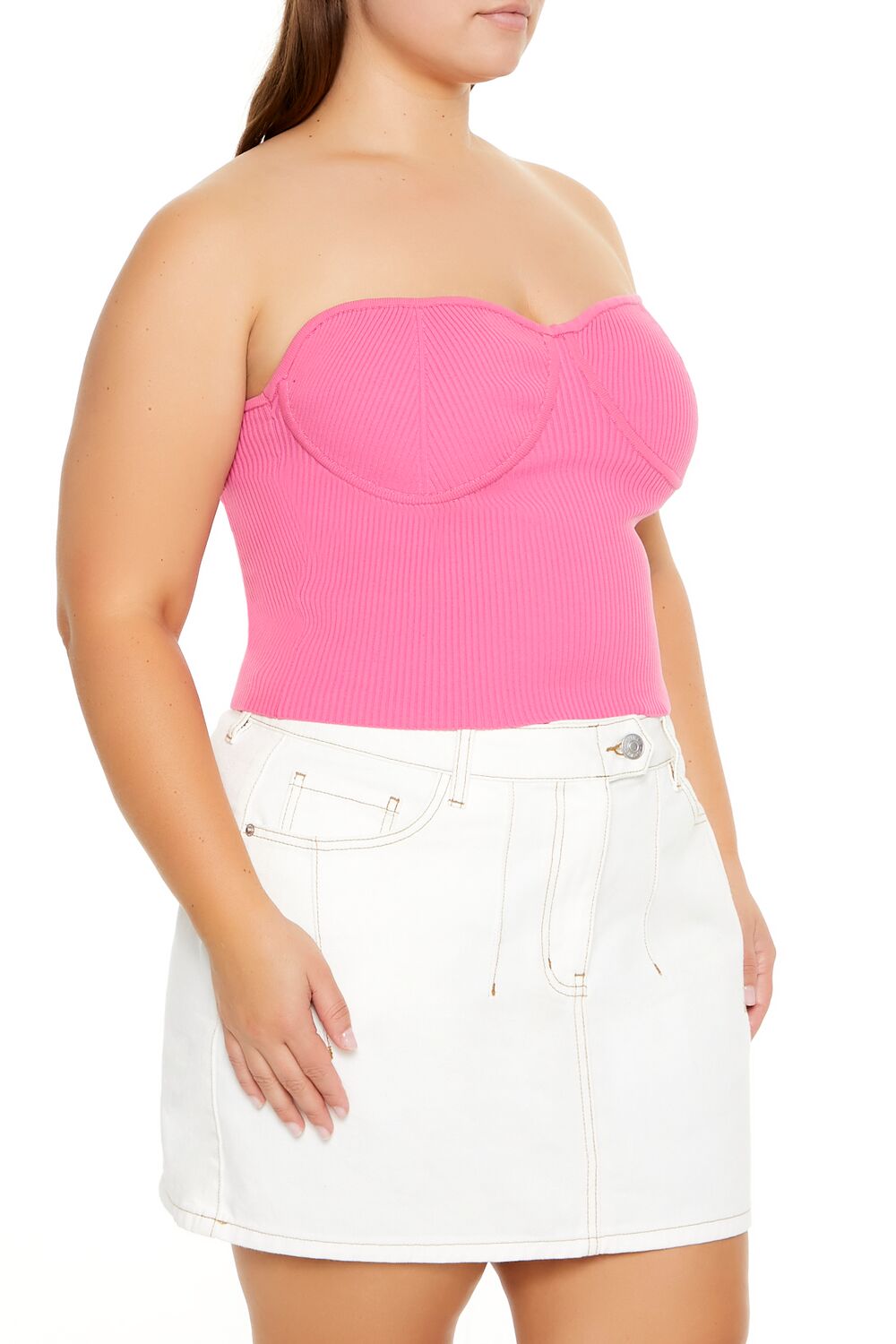  Forever 21 Plus Size Sweater-Knit Tube Top - black - Bonton
