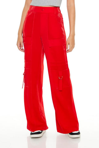 Wide-Leg Utility Cargo Pants