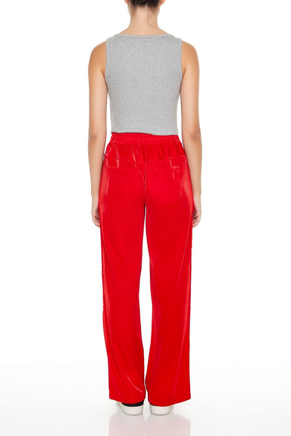  Forever 21 Wide-Leg Utility Cargo Pants - high-risk-red - Bonton