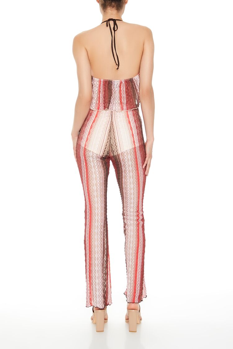  Forever 21 Striped Flare-Leg Pants - brown-multi - Bonton