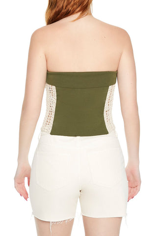 Crochet-Trim Tube Top