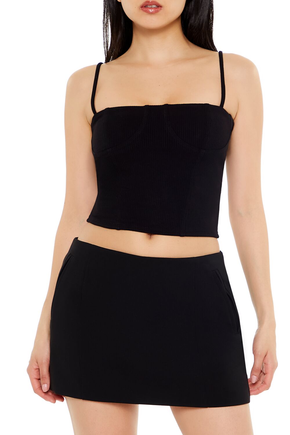  Forever 21 Bustier Cropped Cami - white - Bonton