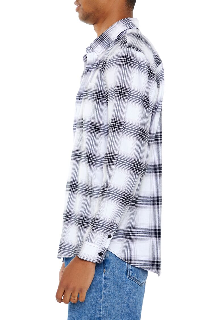  Forever 21 Plaid Flannel Shirt - white black - Bonton