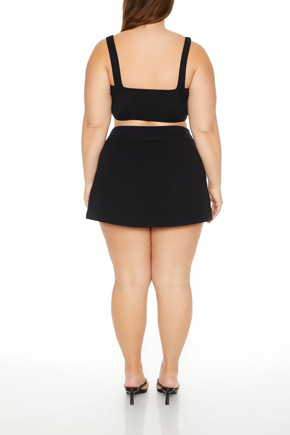  Forever 21 Plus Size Tulip-Hem Mini Skirt - black - Bonton