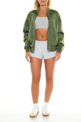 Varsity Zip-Up Bomber Jacket