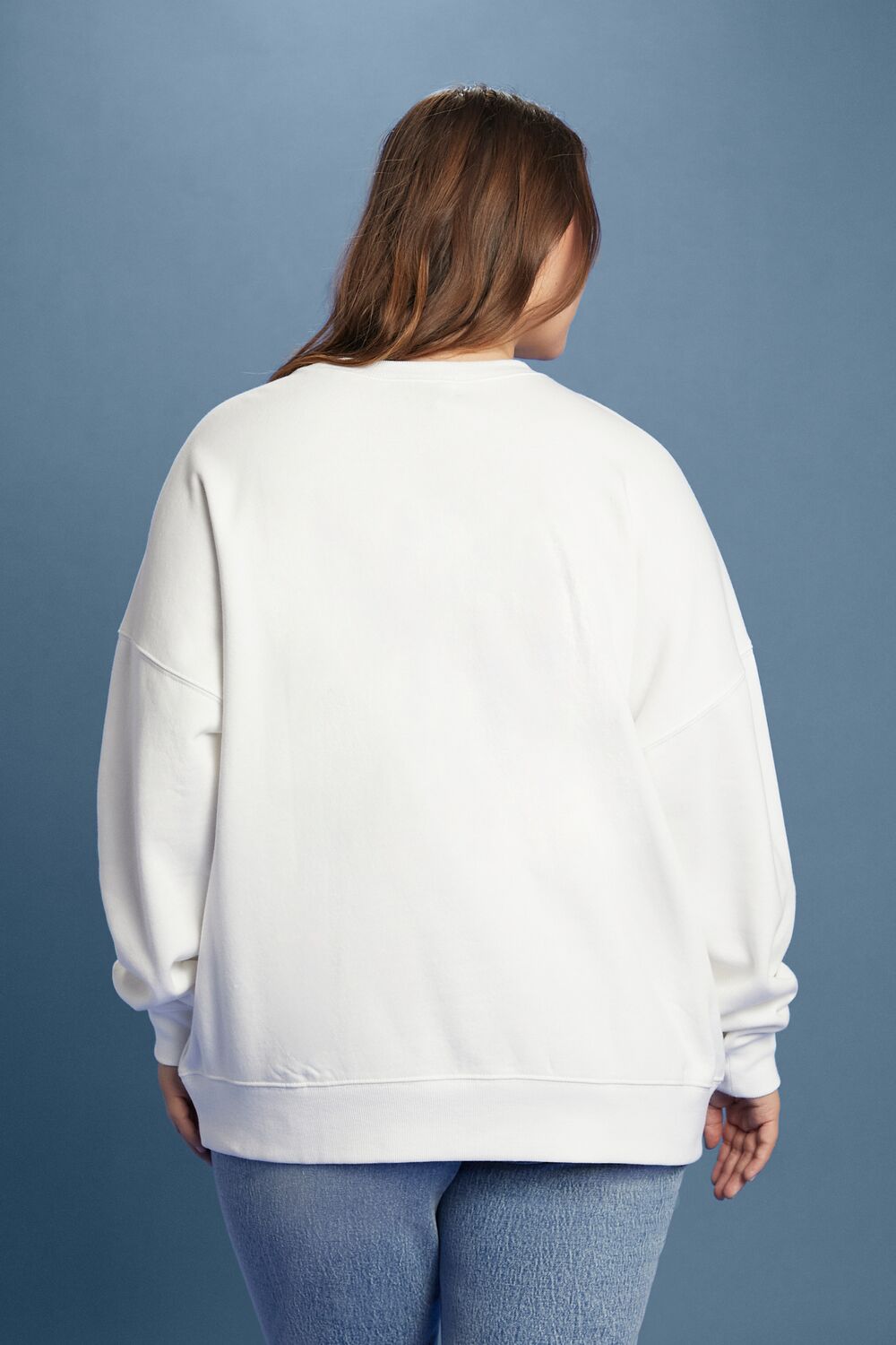  Forever 21 Plus Size Lee Embellished French Terry Pullover - white multi - Bonton