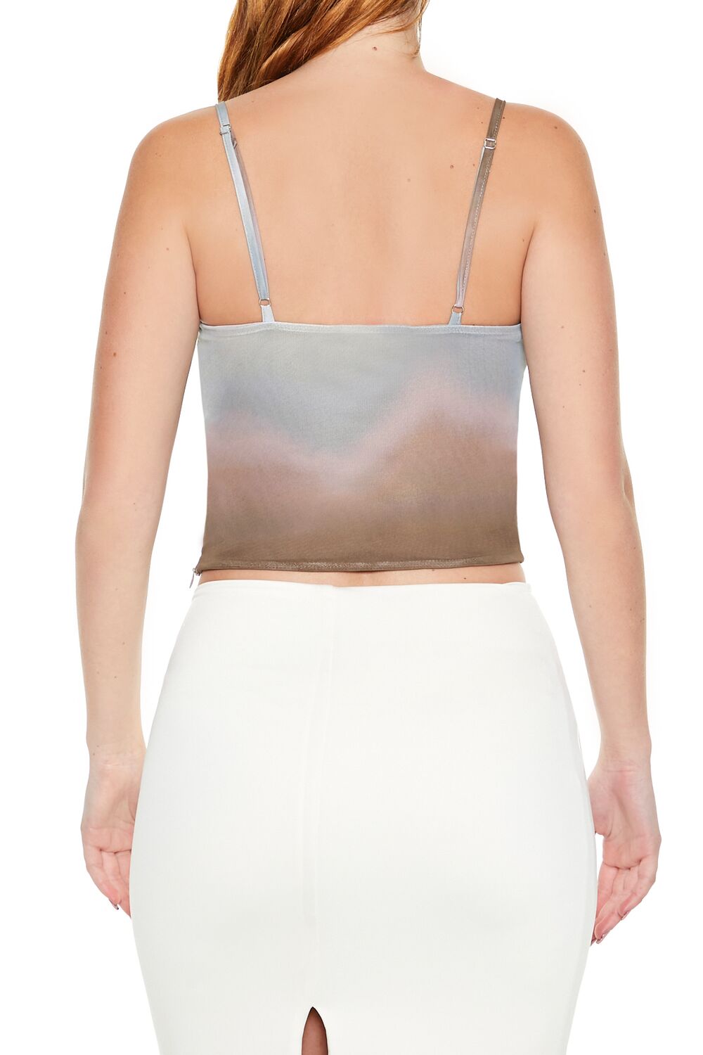  Forever 21 Gradient Rosette Cropped Cami - brown multi - Bonton