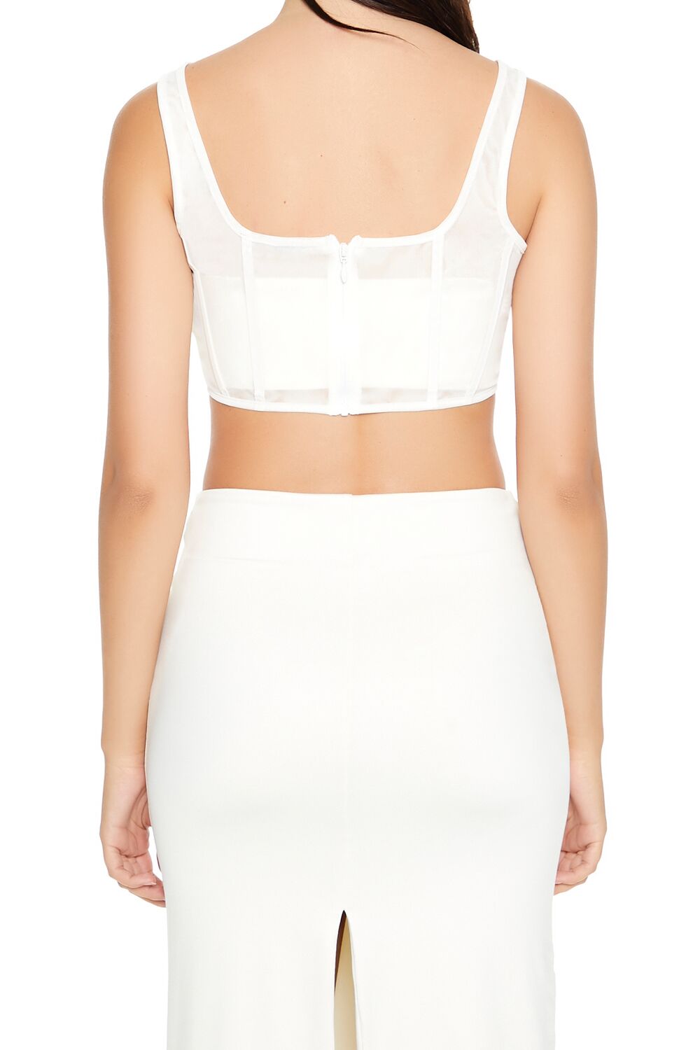  Forever 21 Corset Crop Top - white - Bonton