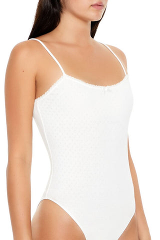 Pointelle Bow Cami Bodysuit