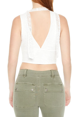 Lace Sash Corset Crop Top