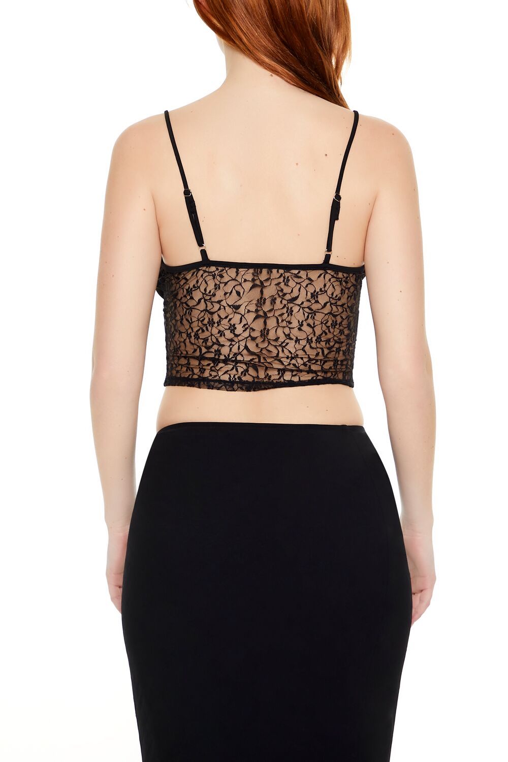  Forever 21 Lace Cropped Cami - black - Bonton