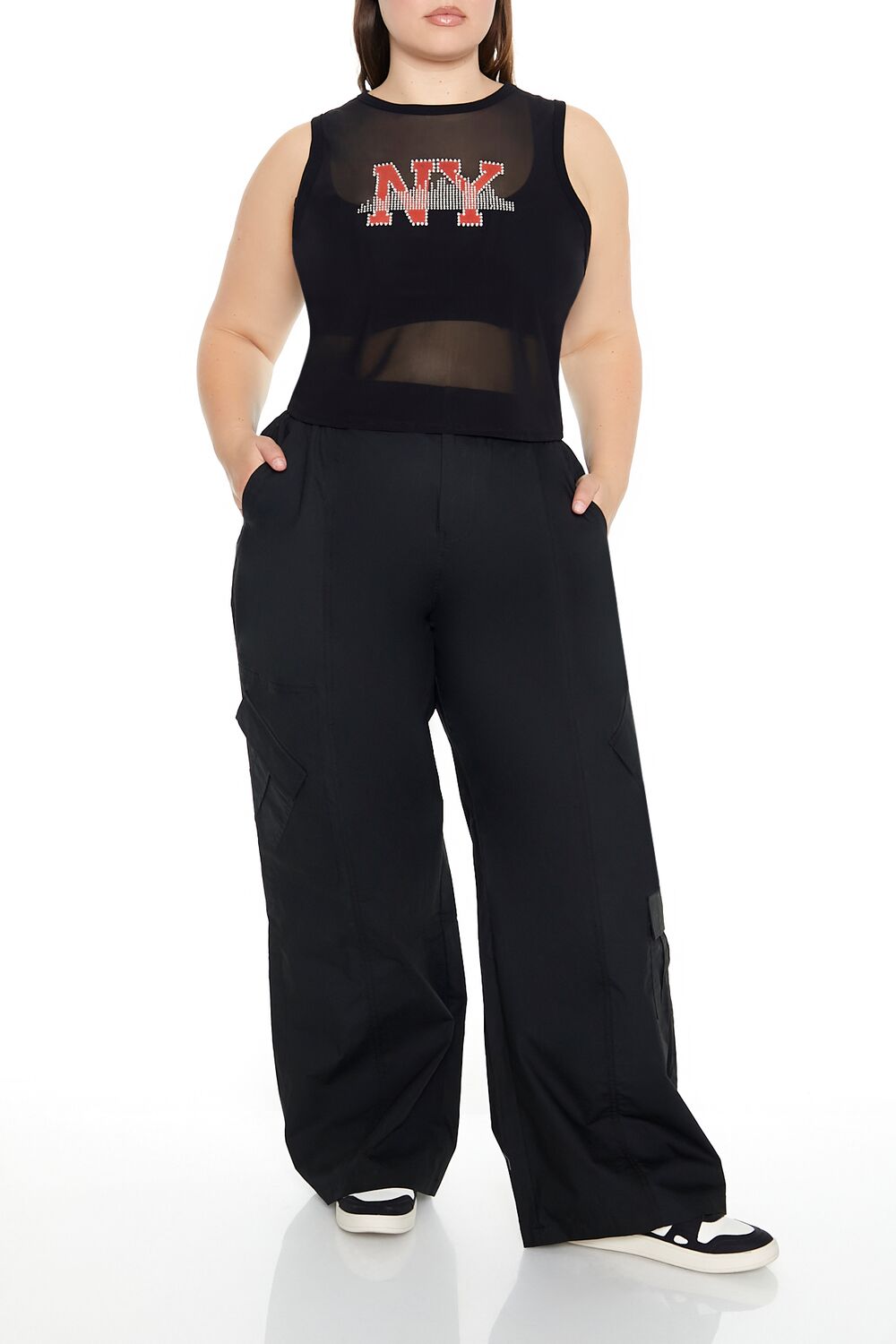  Forever 21 Plus Size Rhinestone NY Tank Top - black multi - Bonton