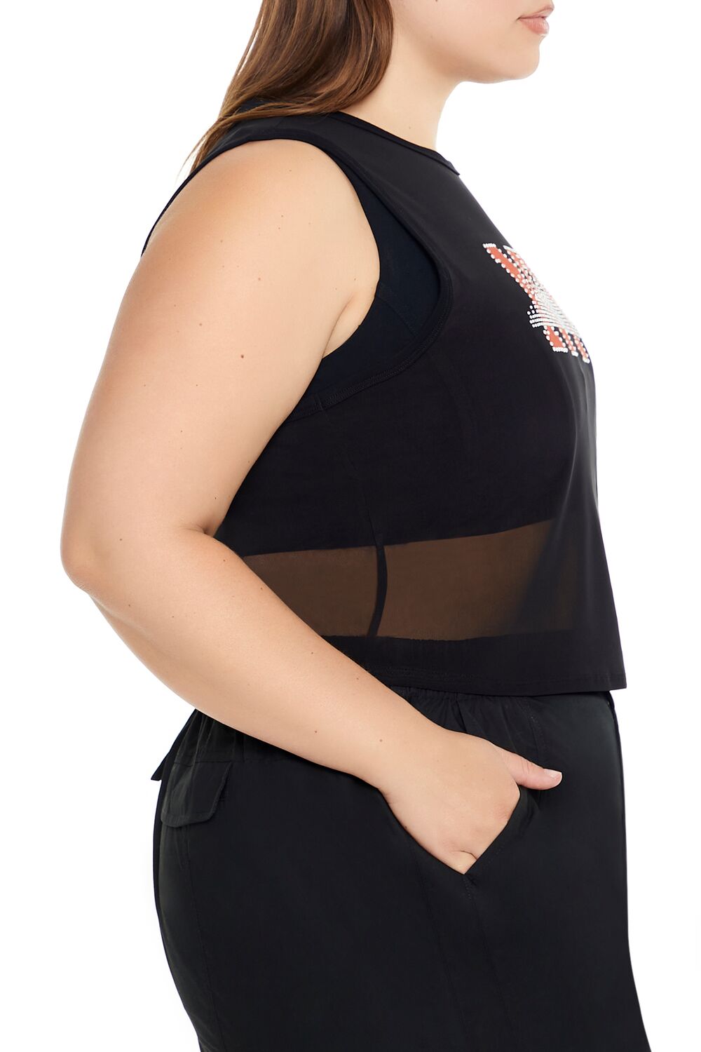  Forever 21 Plus Size Rhinestone NY Tank Top - black multi - Bonton