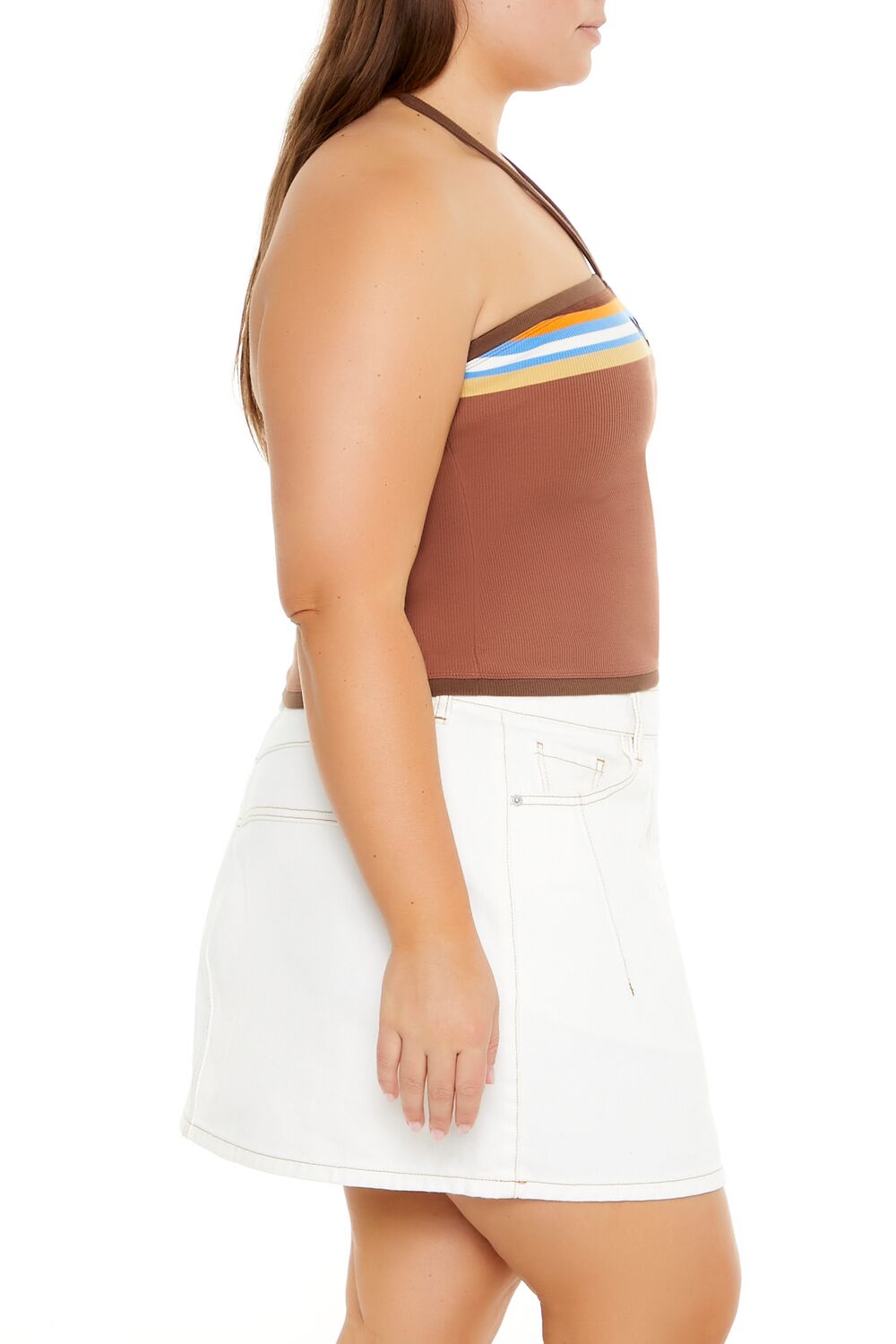  Forever 21 Plus Size NYC Halter Crop Top - carob multi - Bonton