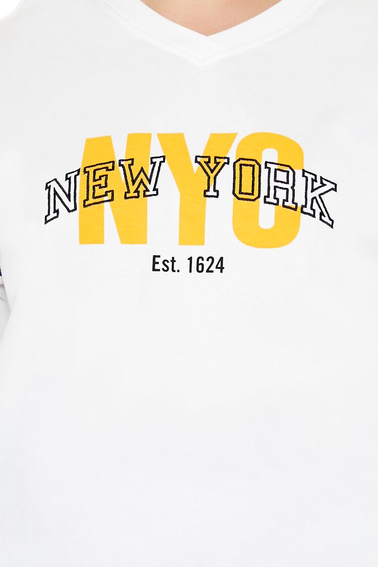  Forever 21 Plus Size Striped New York Tee - white multi - Bonton