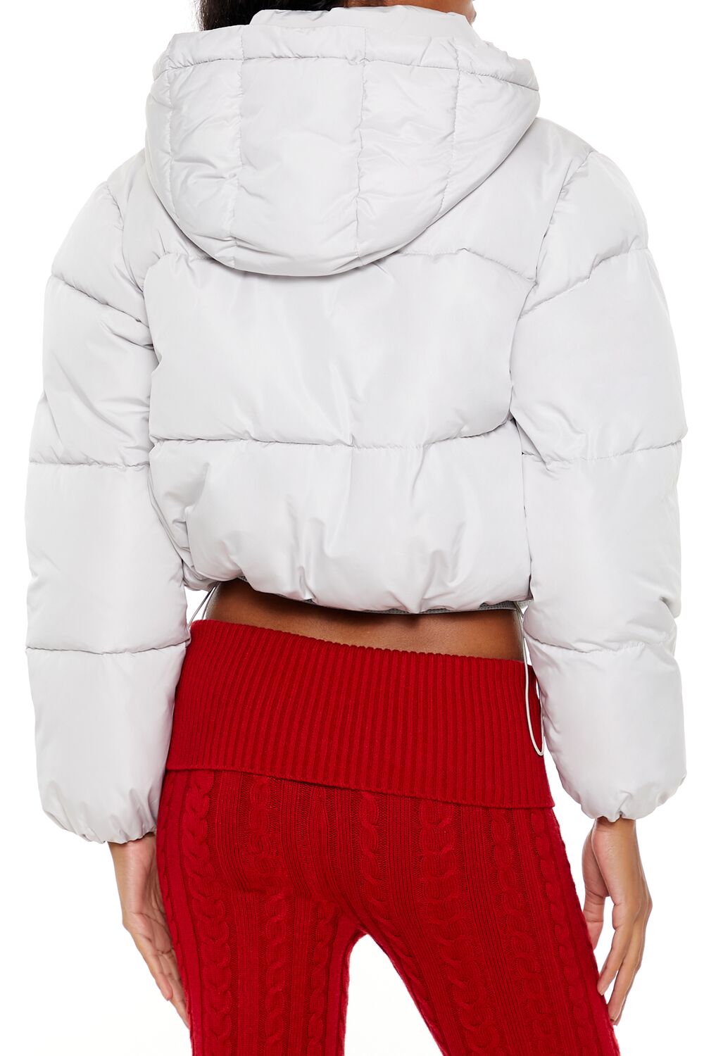  Forever 21 Hooded Cropped Puffer Jacket - black-swatch - Bonton