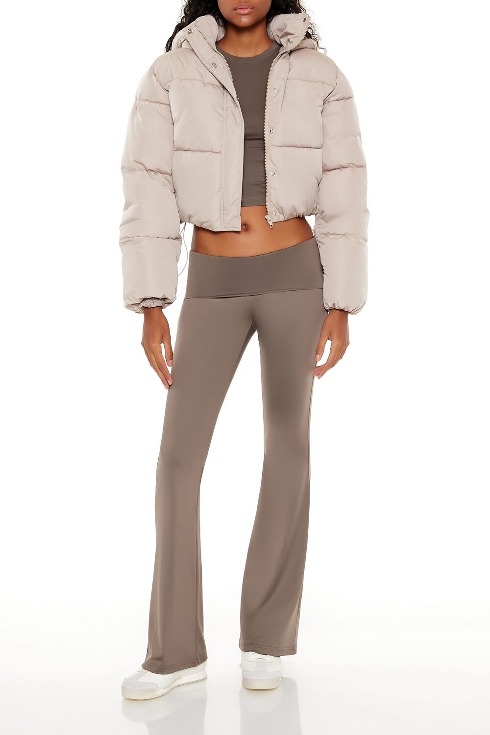  Forever 21 Hooded Cropped Puffer Jacket - black-swatch - Bonton
