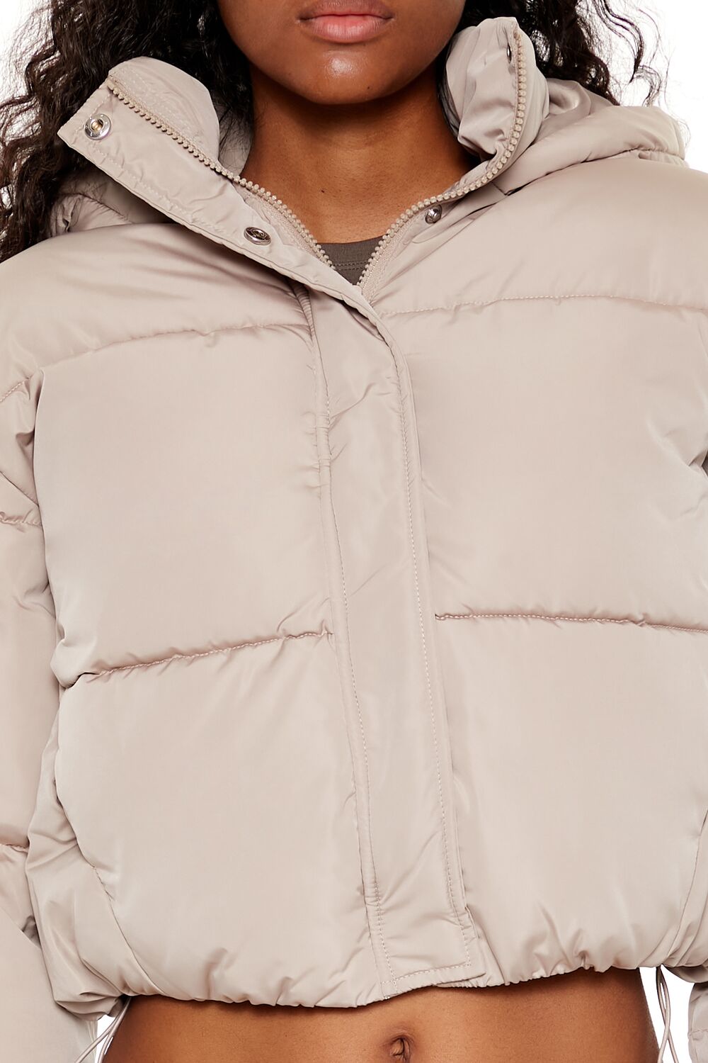  Forever 21 Hooded Cropped Puffer Jacket - black-swatch - Bonton