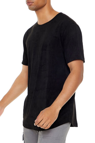 Velour Curved-Hem Tee