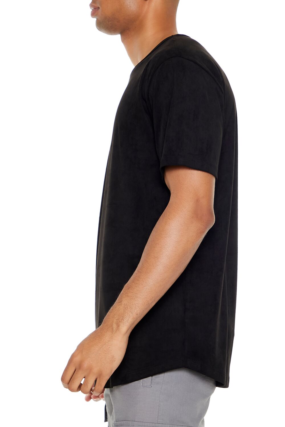  Forever 21 Velour Curved-Hem Tee - sugarplum - Bonton