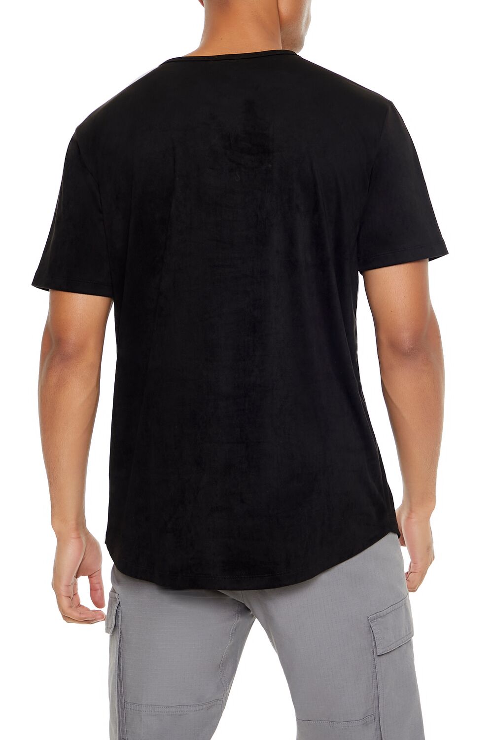  Forever 21 Velour Curved-Hem Tee - sugarplum - Bonton