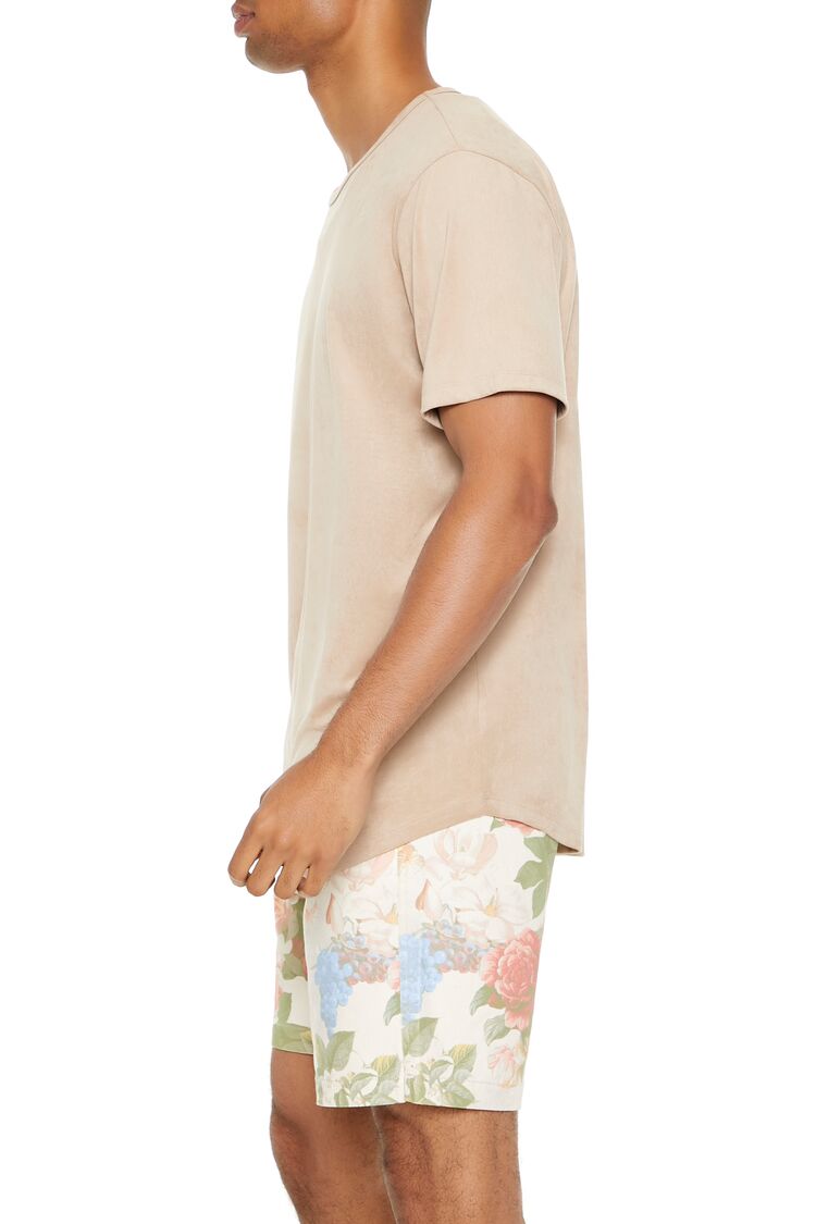  Forever 21 Velour Curved-Hem Tee - sugarplum - Bonton