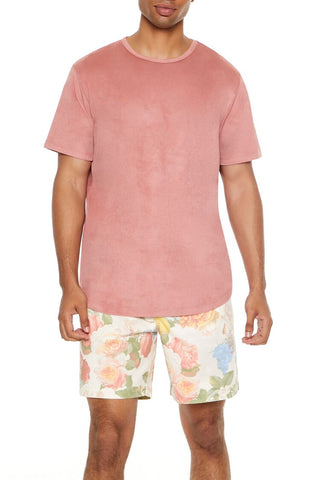 Velour Curved-Hem Tee