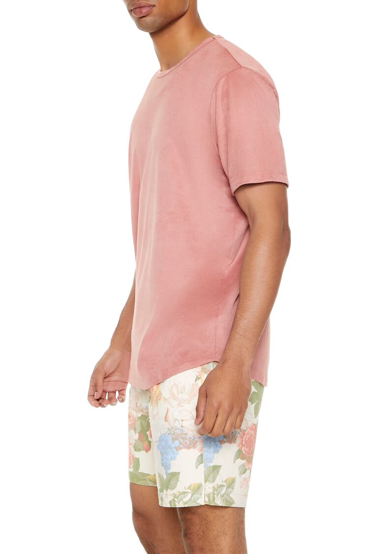  Forever 21 Velour Curved-Hem Tee - sugarplum - Bonton