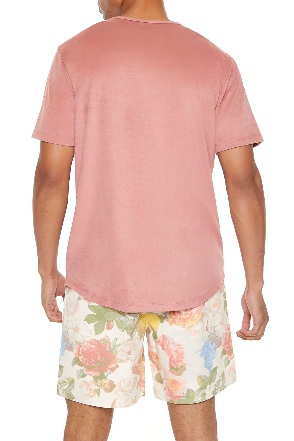  Forever 21 Velour Curved-Hem Tee - sugarplum - Bonton