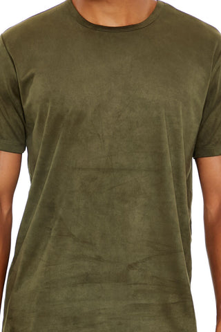 Velour Curved-Hem Tee