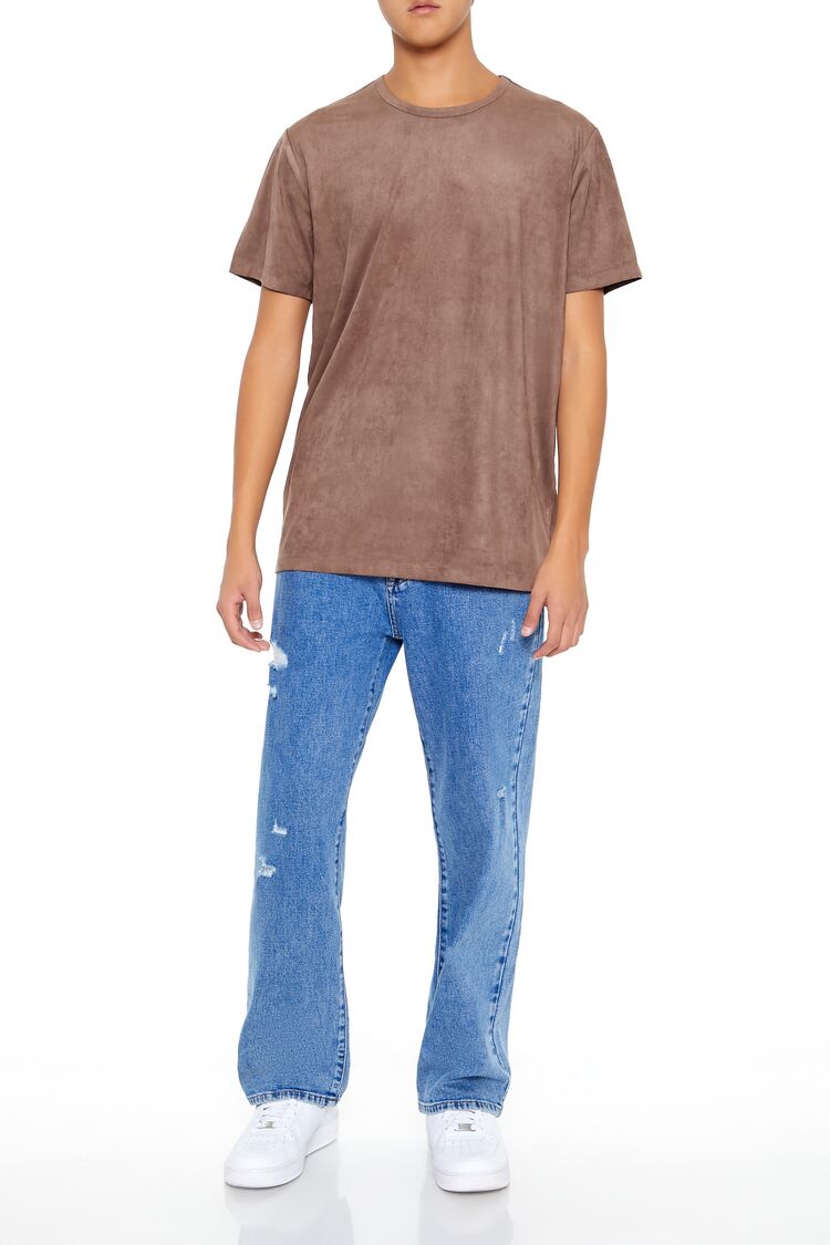  Forever 21 Velour Curved-Hem Tee - sugarplum - Bonton