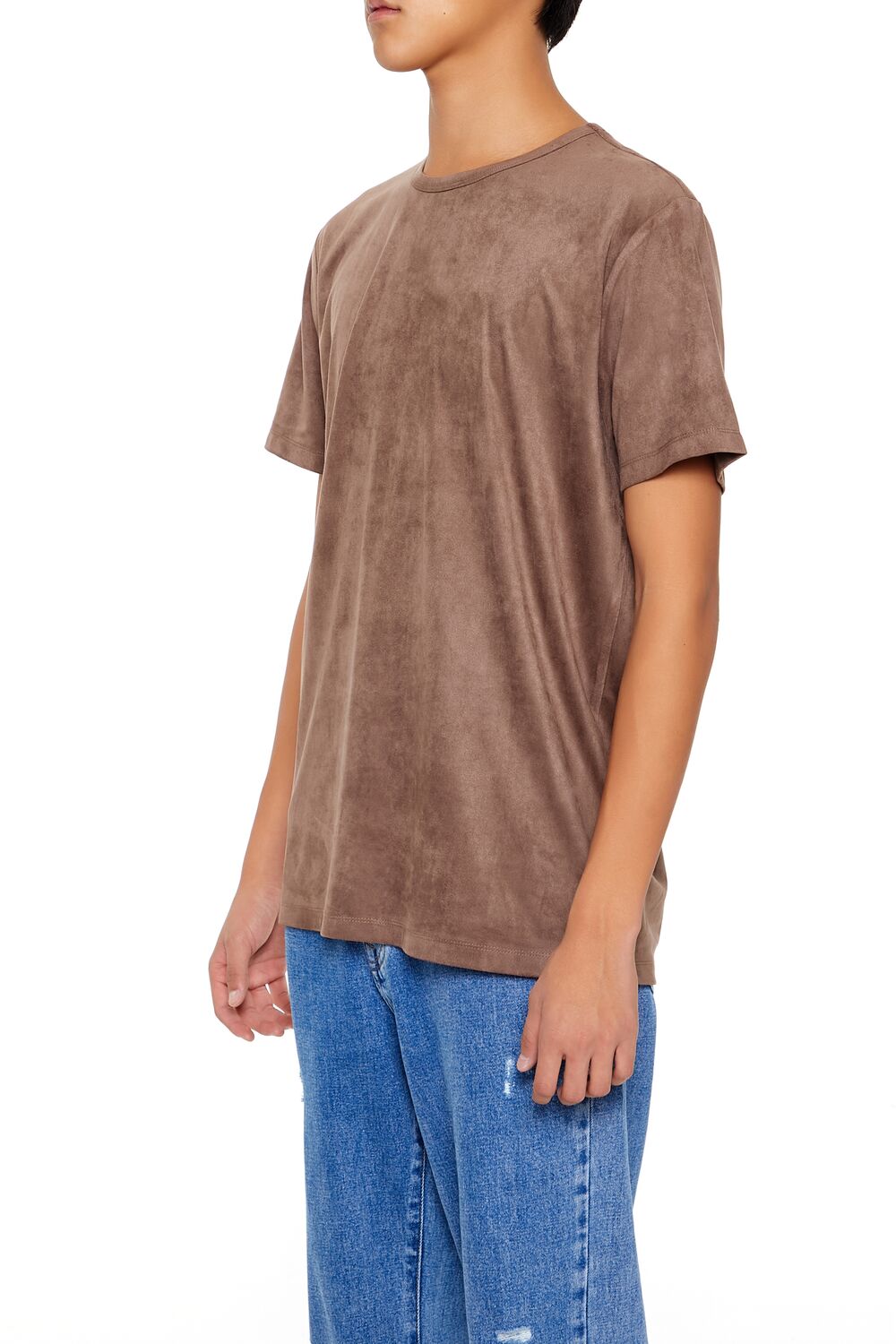 Forever 21 Velour Curved-Hem Tee - sugarplum - Bonton