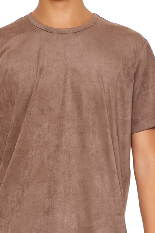 Velour Curved-Hem Tee
