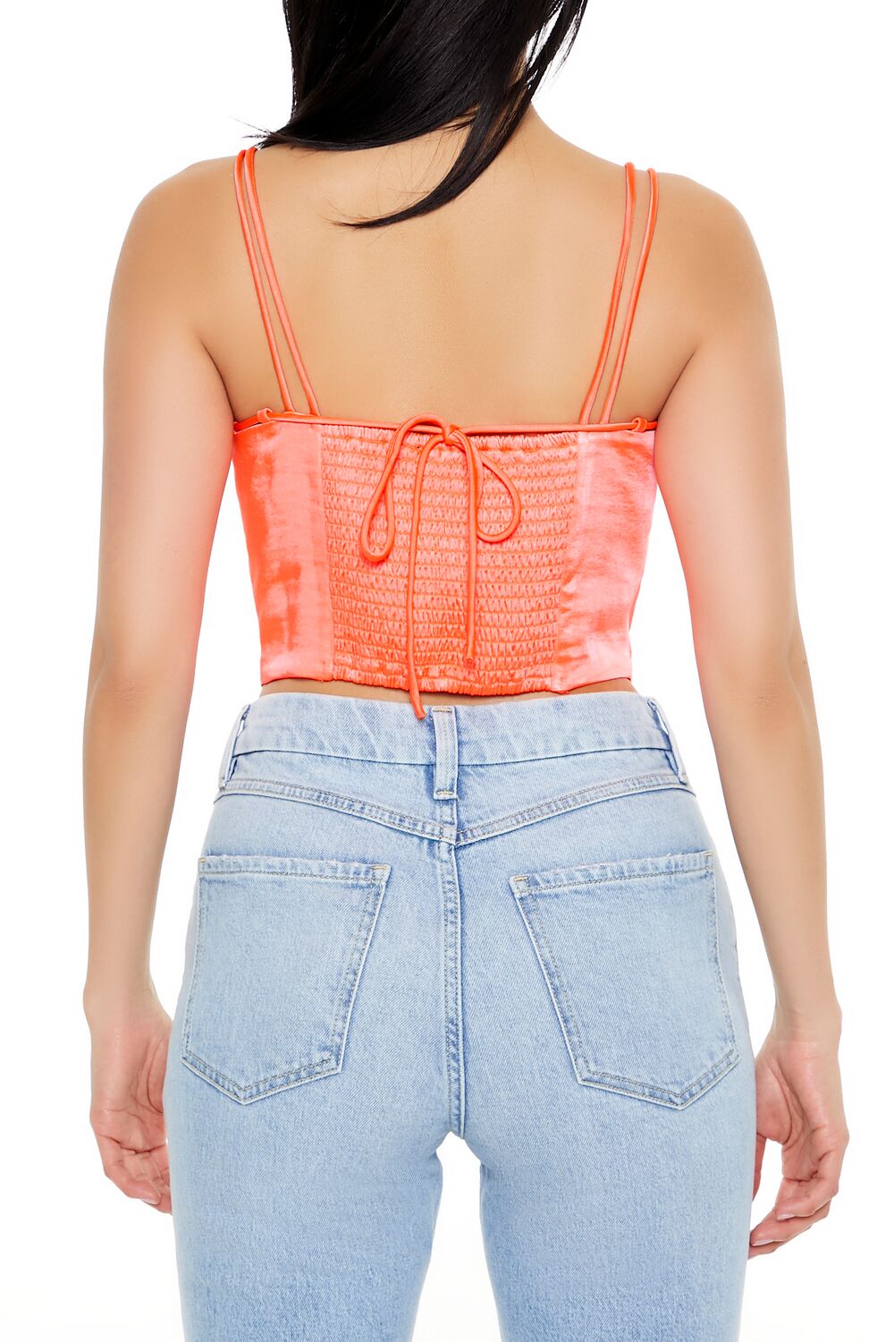 Forever 21 Satin Cropped Cami - coral - Bonton